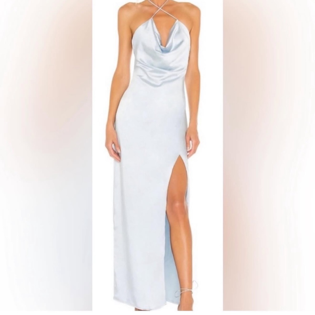 Elliatt Light Blue Halter Maxi Dress